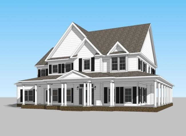 Sketchup别墅模型|独栋别墅，美式风格