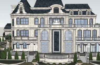 Sketchup别墅模型|叠拼别墅，古典风格-BIM建筑网