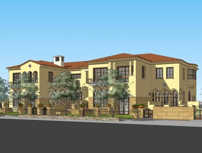 Sketchup别墅模型|双拼别墅，西班牙风格，古典风格