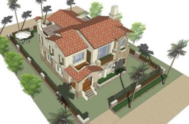 Sketchup别墅模型|独栋别墅,西班牙风格,古典风格-BIM建筑网