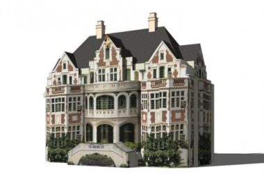 Sketchup别墅模型|欧式古堡,叠拼别墅,古典风格-BIM建筑网