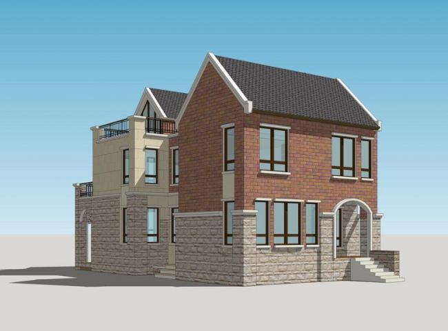 Sketchup别墅模型|独栋别墅，英式风格，古典风格