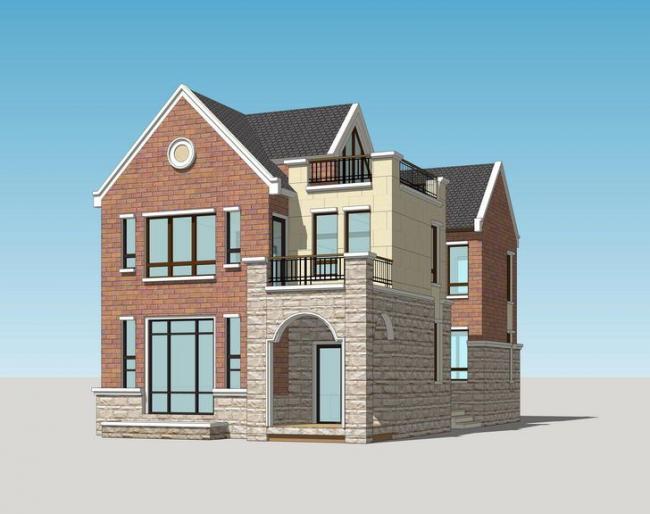 Sketchup别墅模型|独栋别墅，英式风格，古典风格