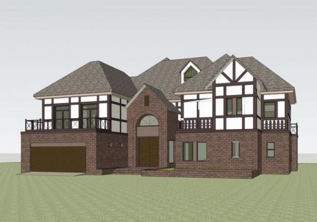 Sketchup别墅模型|独栋别墅，古典风格，法式风格