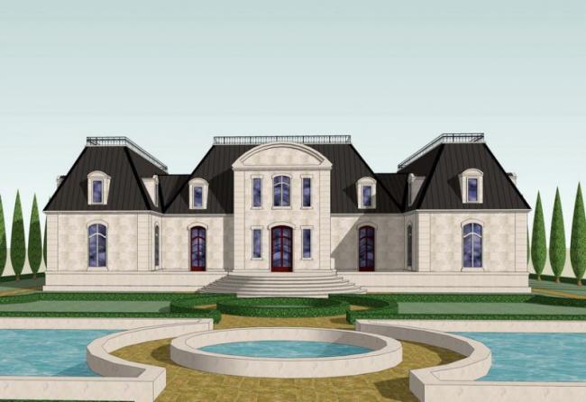 Sketchup别墅模型|独栋别墅，古典风格，法式风格