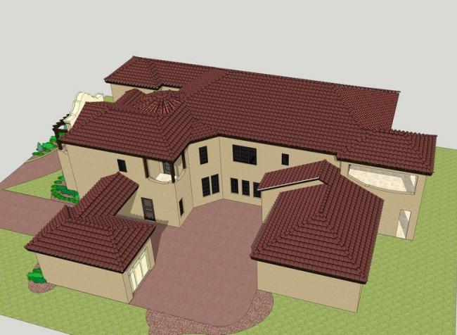 Sketchup别墅模型|独栋别墅，西班牙风格，古典风格