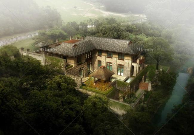 Sketchup别墅模型|独栋别墅，万科，中式风格