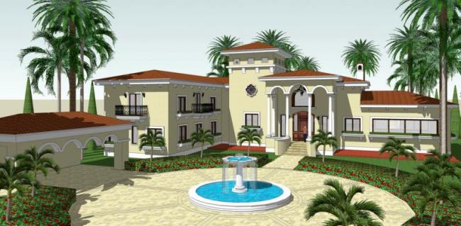 Sketchup别墅模型|独栋别墅，西班牙古典风格