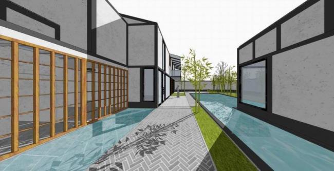 Sketchup别墅模型|独栋别墅，新中式风格