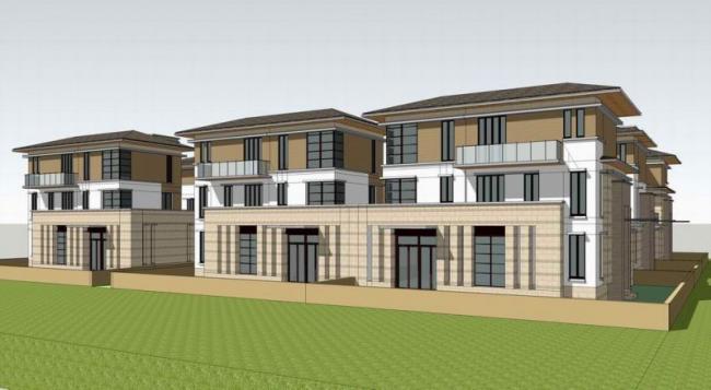 Sketchup别墅模型|联排别墅，欧式法式，古典风格