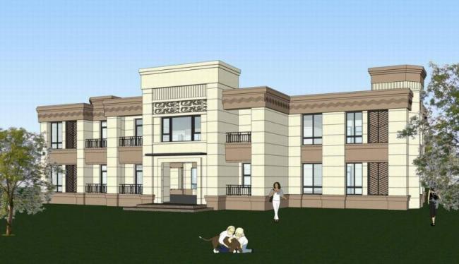 Sketchup别墅模型|别墅会所，新古典风格