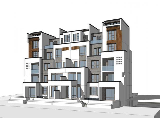 Sketchup别墅模型|叠拼别墅，新中式风格
