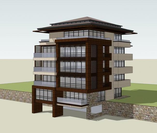 Sketchup别墅模型|多层现代中式别墅
