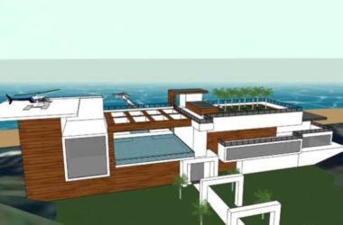 Sketchup别墅模型|独栋别墅，海边，现代风格-BIM建筑网