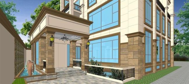 Sketchup别墅模型|怡景花园别墅，独栋别墅，叠拼别墅，欧式风格，古典风格