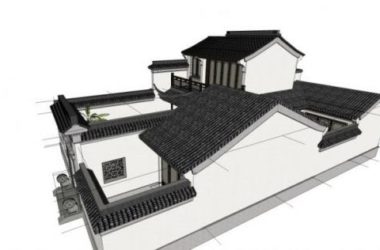 Sketchup别墅模型|独栋别墅，中式风格-BIM建筑网