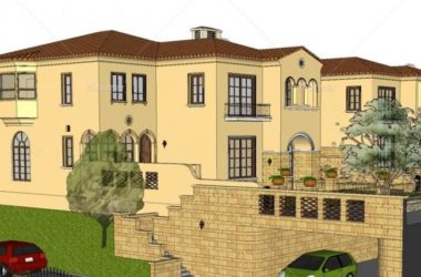 Sketchup别墅模型|双拼别墅，古典风格，西班牙风格-BIM建筑网