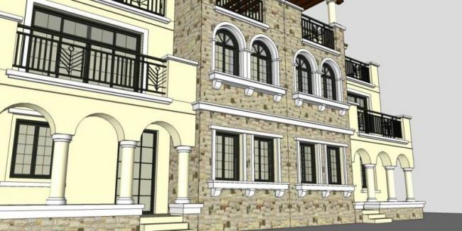 Sketchup别墅模型|叠拼别墅，地中海风格，古典风格