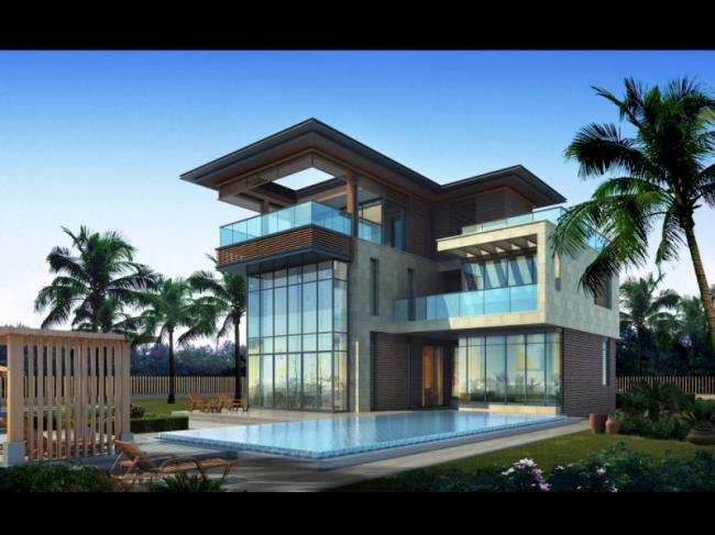 Sketchup别墅模型|独栋别墅，现代风格