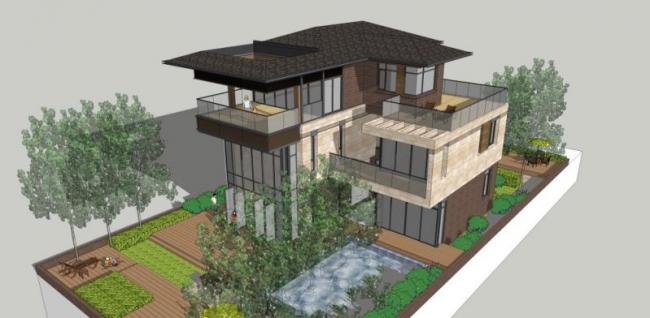 Sketchup别墅模型|独栋别墅，现代风格