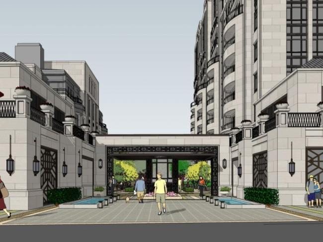 Sketchup别墅模型|多层别墅，花园洋房，古典风格