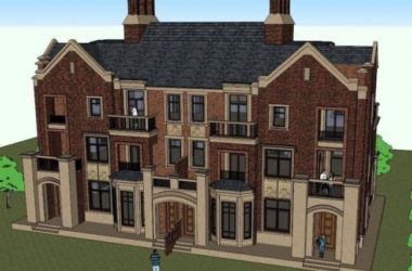 Sketchup别墅模型|联排别墅，英式古典风格-BIM建筑网