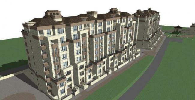 Sketchup别墅模型|联排别墅,新古典风格