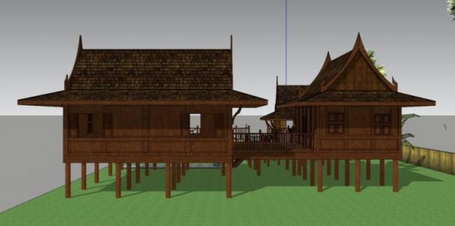 Sketchup别墅模型|南方别墅，古典风格