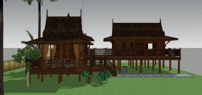 Sketchup别墅模型|南方别墅，古典风格