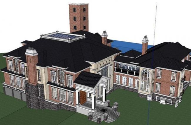 Sketchup别墅模型|叠拼别墅，欧式古典风格
