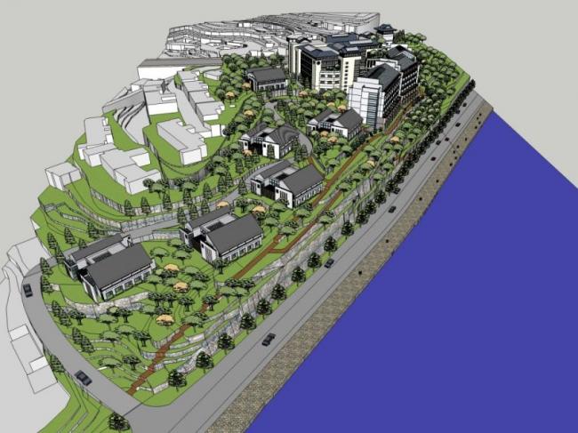 Sketchup别墅模型|叠拼别墅，现代中式风格，多层酒店