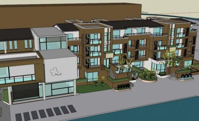 Sketchup别墅模型|联排别墅，现代风格