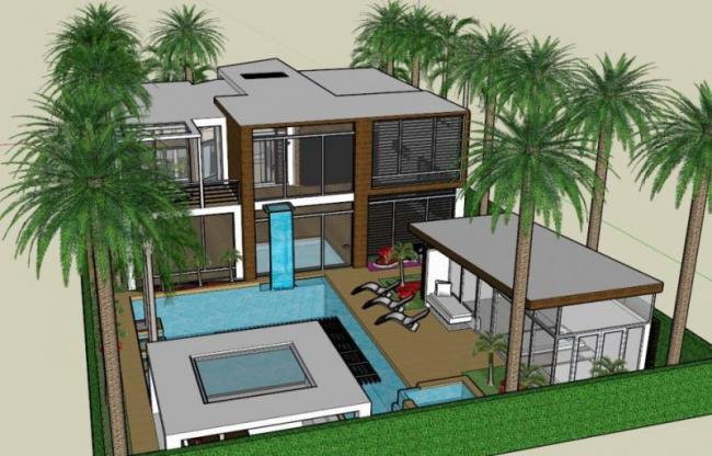 Sketchup别墅模型|独栋别墅，现代风格