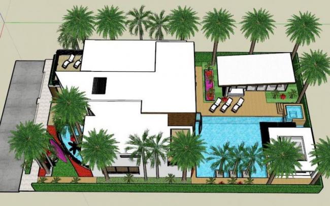Sketchup别墅模型|独栋别墅，现代风格