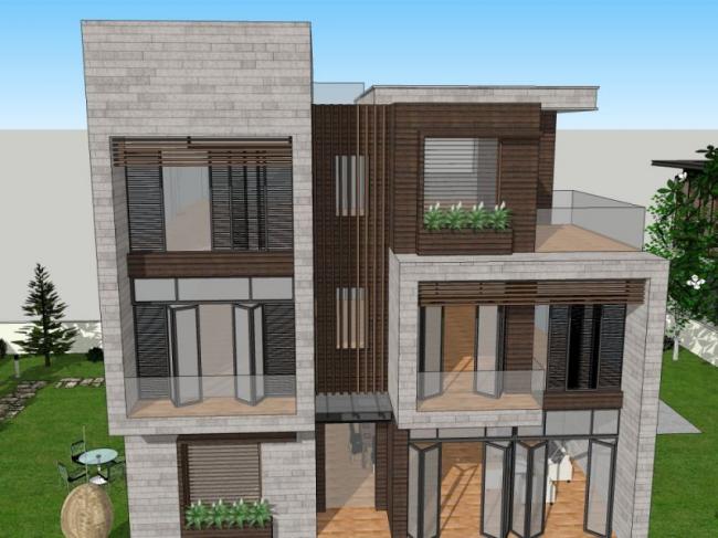 Sketchup别墅模型|独栋别墅，现代风格