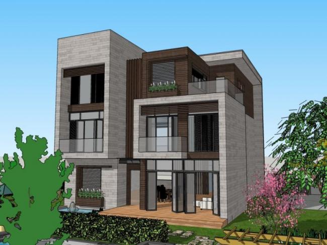 Sketchup别墅模型|独栋别墅，现代风格