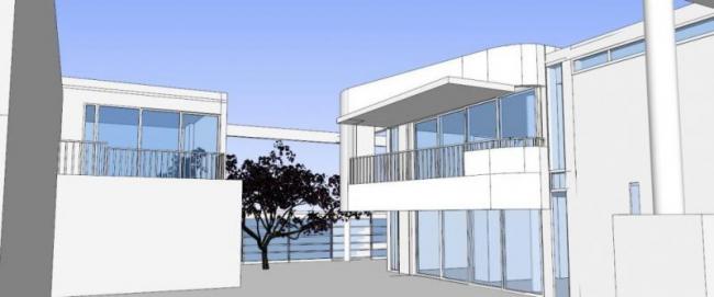 Sketchup别墅模型|加利福尼亚海滩别墅，白色派理查德.迈耶，现代风格