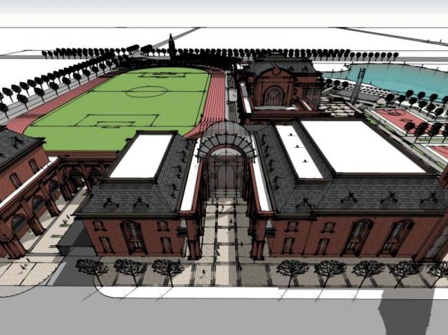 Sketchup别墅模型|多层体育馆，古典风格