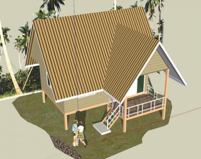 Sketchup别墅模型|海边吊脚楼别墅，现代风格