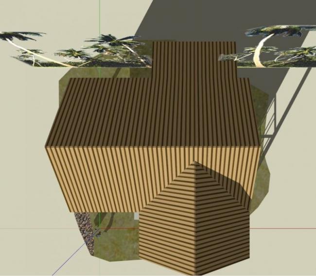 Sketchup别墅模型|海边吊脚楼别墅，现代风格