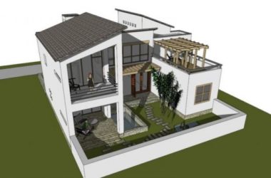 Sketchup别墅模型|独栋别墅，现代风格-BIM建筑网