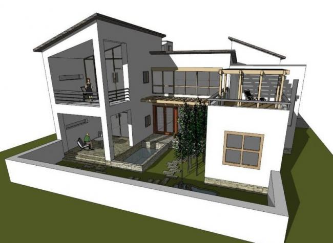 Sketchup别墅模型|独栋别墅，现代风格
