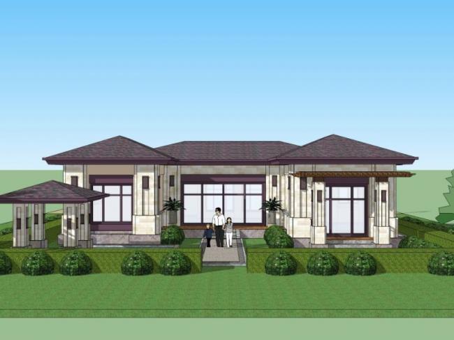 Sketchup别墅模型|独栋别墅，现代风格