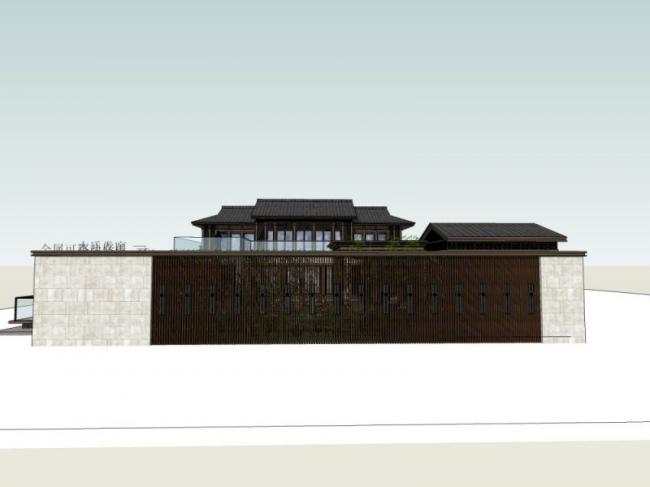 Sketchup别墅模型|别墅，现代中式风格