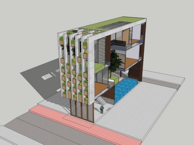 Sketchup别墅模型|独栋别墅，现代风格