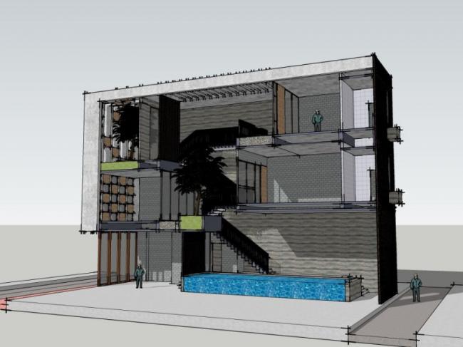 Sketchup别墅模型|独栋别墅，现代风格