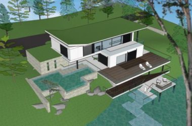 Sketchup别墅模型|独栋别墅，现代风格-BIM建筑网