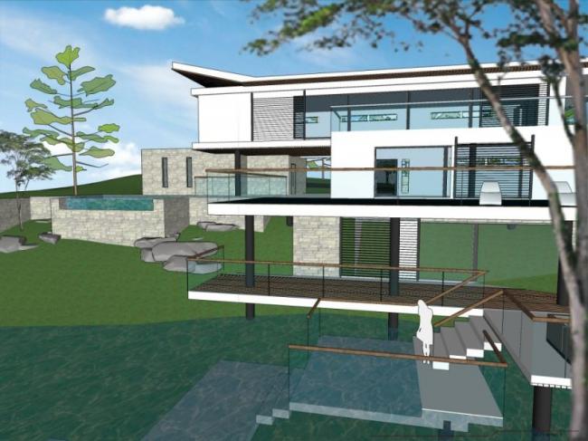 Sketchup别墅模型|独栋别墅，现代风格