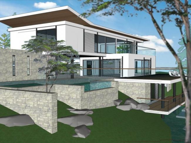 Sketchup别墅模型|独栋别墅，现代风格