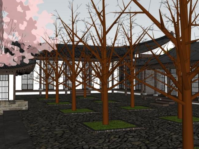 Sketchup别墅模型|别墅，中式风格